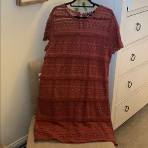 Anthropologie burnt orange dress